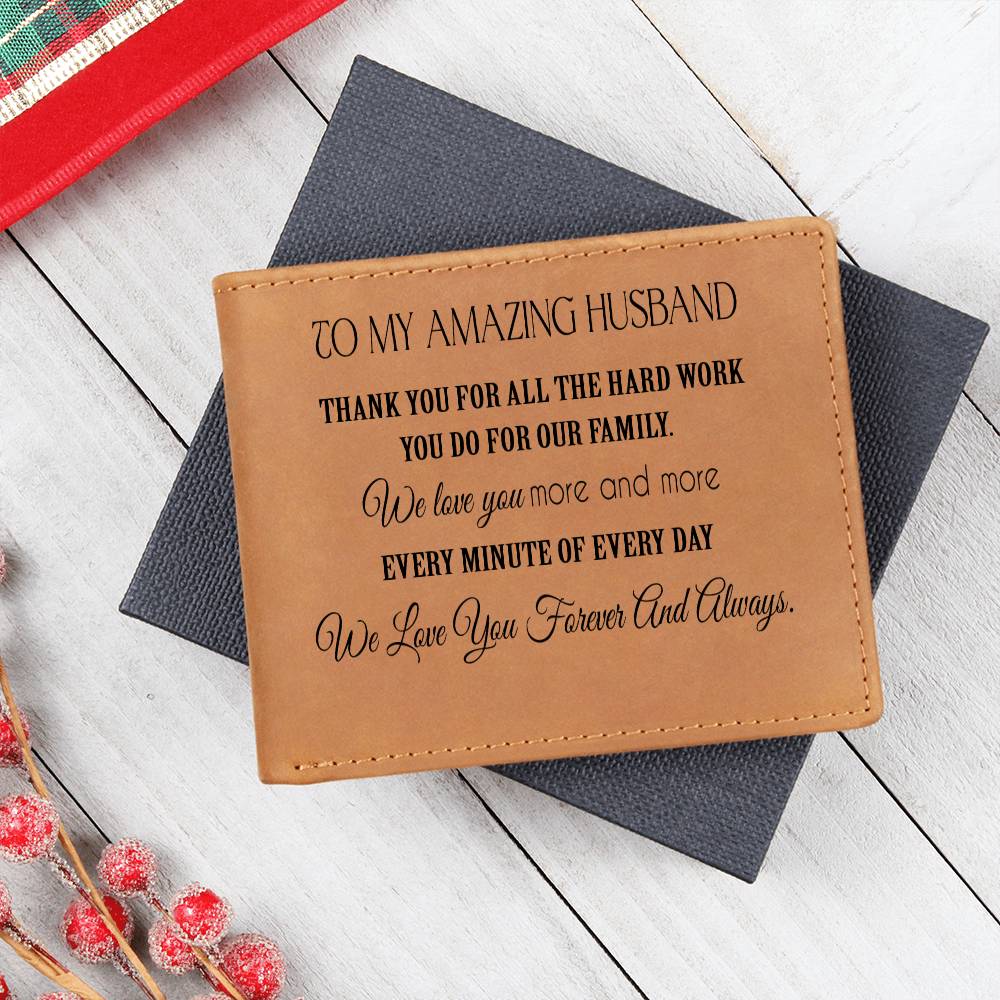 To My Husband | Graphic Leather Wallet