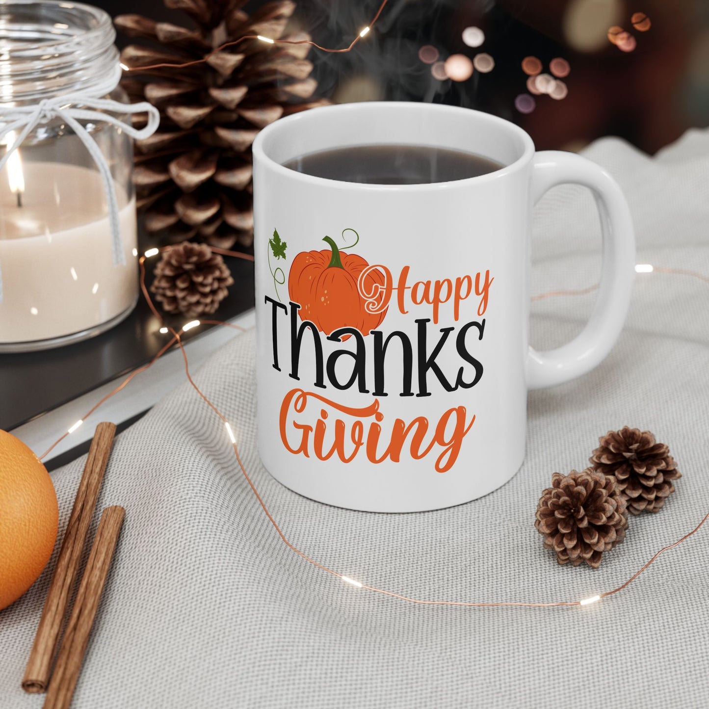 Happy Thanksgiving | Ceramic Mug, (11oz, 15oz)