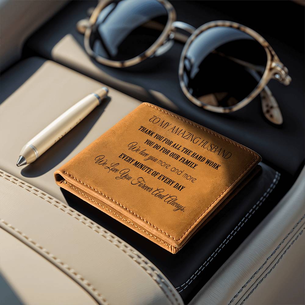 To My Husband | Graphic Leather Wallet